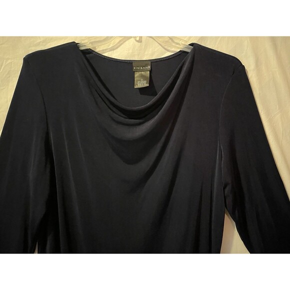 CITIKNITS Slinky Navy Blue Travelers Style Pullover Top Women's Size XL - Picture 4 of 8